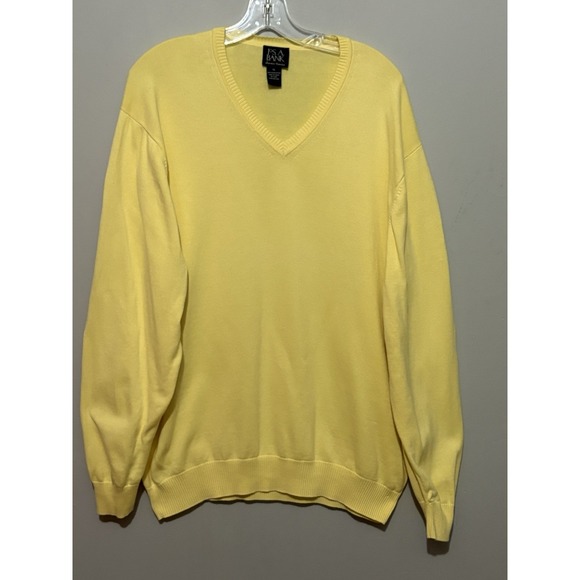 Jos. A. Bank Other - Jos A Bank Men's Light Yellow 100% Pima Cotton V Neck‎ Sweater XL
